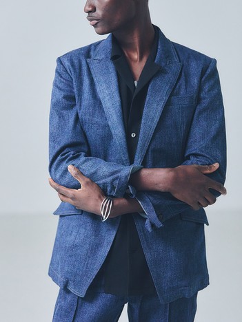 【セットアップ対応】ピークドラペル デニム ジャケット