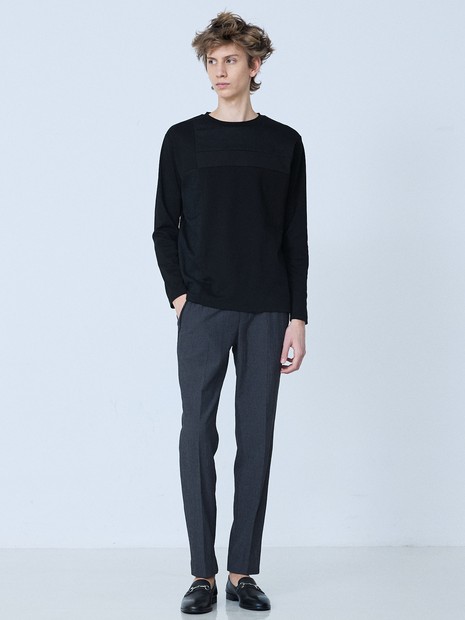 3素材コンビ】コンビネーション 長袖 Tシャツ｜5351POUR LES HOMMES