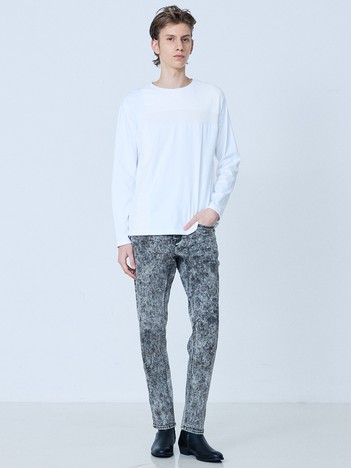 【3素材コンビ】コンビネーション 長袖 Tシャツ