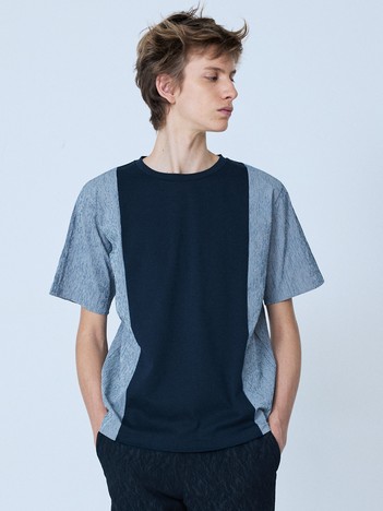 5351POUR LES HOMMES - 【異素材MIX】半袖 Tシャツ【予約】