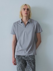 スリットジップ ピンタック ポロシャツ【予約】｜5351POUR LES HOMMES