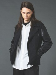 黒 ライダースジャケットスタイル ピーコート ライダース ピーコート【予約】｜5351POUR LES HOMMES / 5351プール・オム