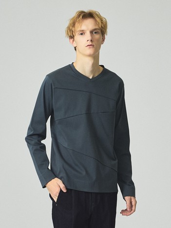 ダーツ Vネック 長袖Tシャツ