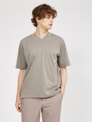 デザインワークス (メンズ)
【定番人気】超度詰微起毛スムース Vネック 半袖Tシャツ
