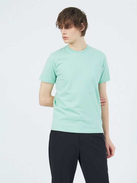 度詰天竺コットンクルーネックTシャツ