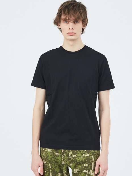 度詰天竺コットンクルーネックTシャツ