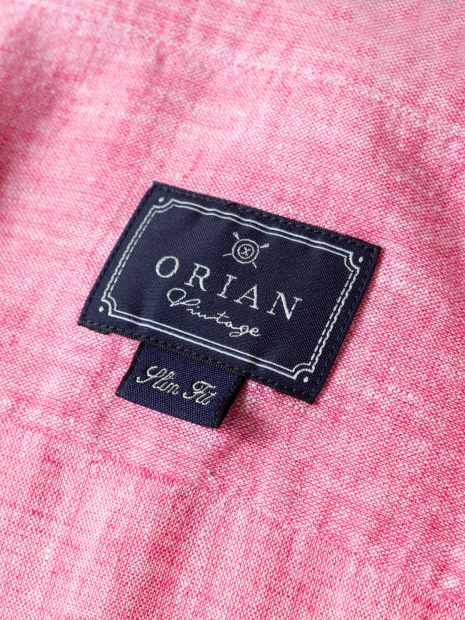 【ORIAN】綿麻シャンブレー スキッパーシャツ