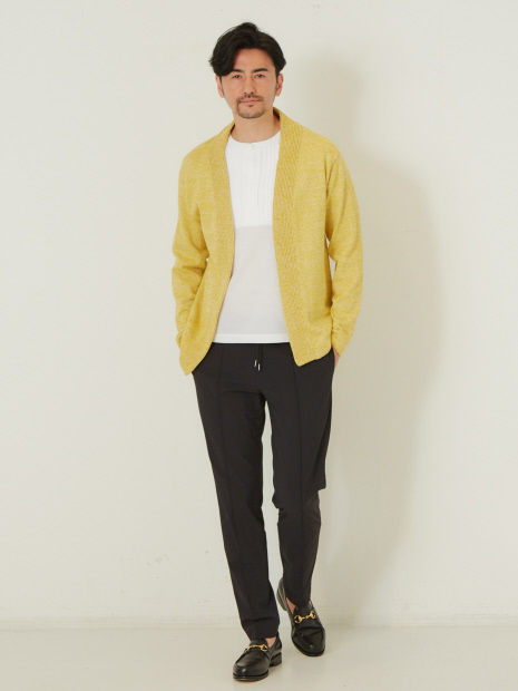 シルクコットンシネ(杢調)トッパーカーデ