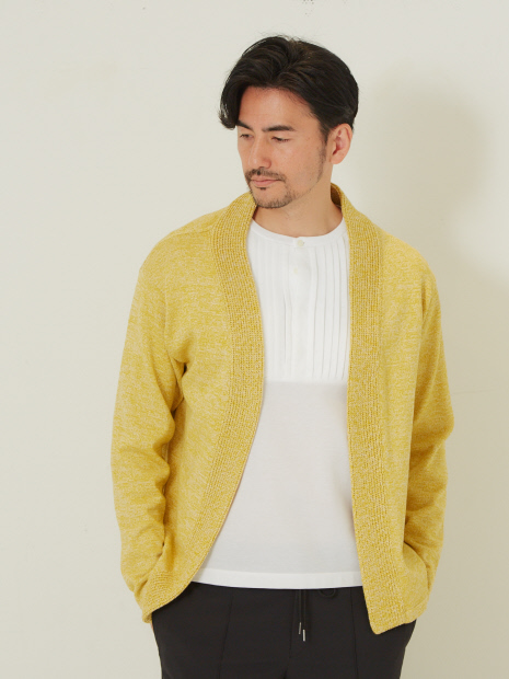 シルクコットンシネ(杢調)トッパーカーデ