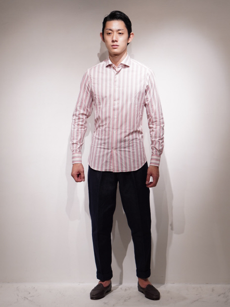 TRAIANO TS15TF14 ストライプシャツ