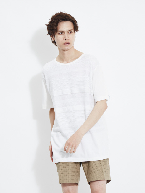 【G-STAGE】301509ニット切替Tシャツ