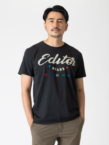 THE EDITOR フロントスター刺繍 クルーネック Tシャツ