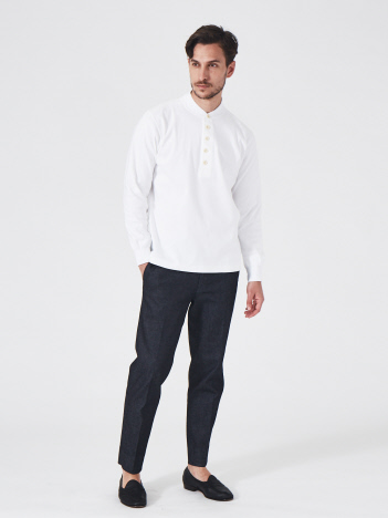 SD 12.8OZ BRUSHED TIGHT RIB 長袖ヘンリーネック