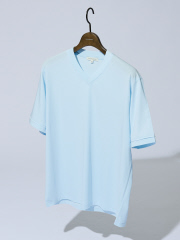 DESIGNWORKS (MEN'S) - 【ハイツイスト】天竺 カットオフ VネックTシャツ / ドライタッチ