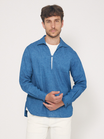 DESIGNWORKS (MEN'S) - リネン ワンピースカラー プルオーバーシャツ【予約】