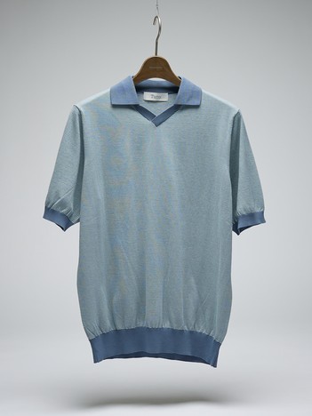 【Tutto / トゥット】クレリックスキッパーポロシャツ / STRIPE CLERIC SKIPPER