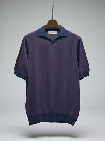 【Tutto / トゥット】クレリックスキッパーポロシャツ / STRIPE CLERIC SKIPPER