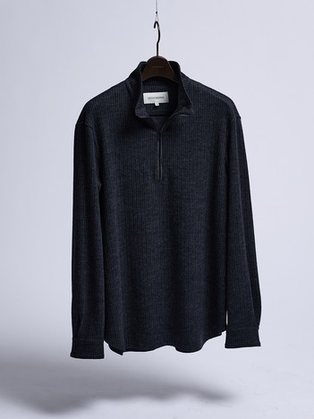 【スリーピース対応】フリングウール スムースジャージー プルオーバー ジップシャツ