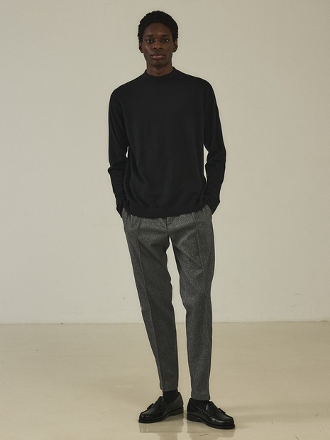 カシミヤ モックネック プルオーバーニット