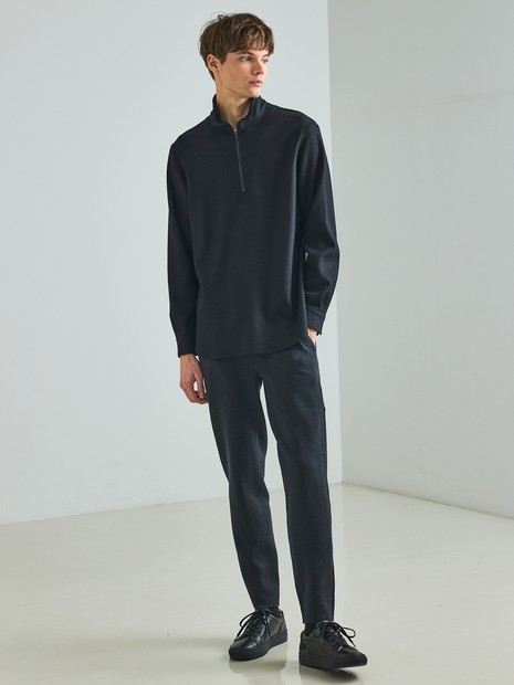 【セットアップ対応】ビックヘリンボン柄 ニットスラックス