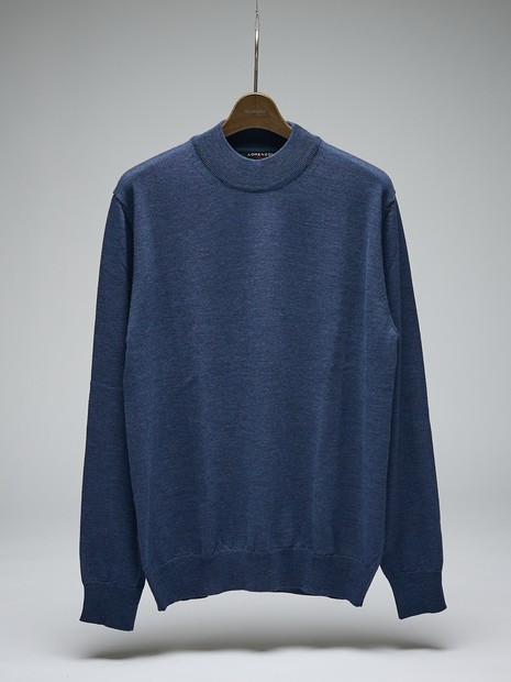 LORENZONI ロレンツォーニ クルーネック ハイゲージ ニット セーター / MADE IN ITALY ブラックXS LORENZONI / ロレンツォーニ】ハイゲージモックネックニット 14G