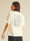 リーフ柄ニットTシャツ / 半袖ニットT