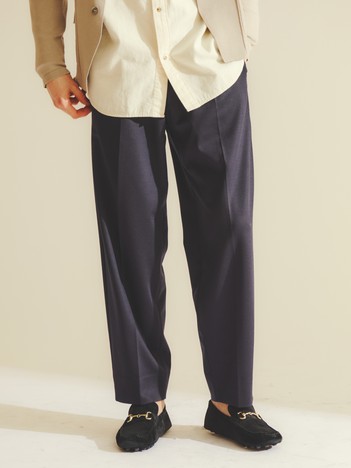 モクロディー ワイドテーパードパンツ / セットアップ対応 / ストレッチ