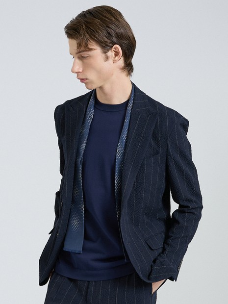 26S/S】ウールストレッチサッカーピークドラペルジャケット