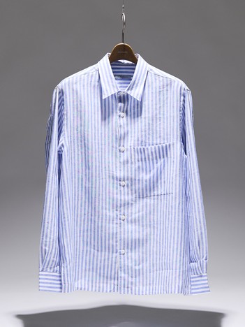 レギュラーカラー リネンストライプシャツ