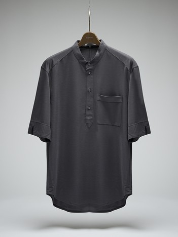 DESIGNWORKS (MEN'S) - シルクブレンド スタンドカラーヘンリーシャツ / Tシャツ / 5分袖