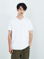 【de aete】DA-S02-0711 デアエテ オーセンティックフィットVネックTシャツ(Starバージョン)