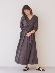 【BRHAMIN】レイヤード風カシュクールワンピース