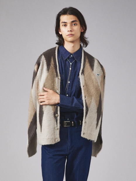 PENNYS THE FOX 別注SHAGGY JACQUARD CARDIGAN / シャギージャガード