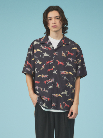 【WEB限定】グラフィックプリント オープンカラーショートスリーブシャツ
