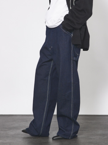 ABAHOUSE - 【Lee/リー】DUNGAREES WIDE PAINTER PANTS/ユニセックス ワイド ペインター デニム パンツ