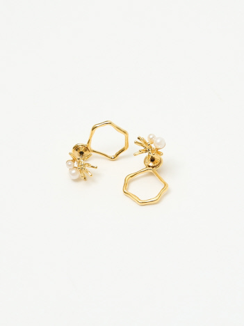 SELECT BY ABAHOUSE (Ladie's) - 【IROLIER】バックデザインおねんどフラワーパールピアス
