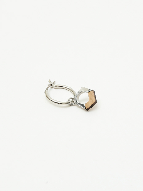 【IROLIER】ポリゴンウッドピアス