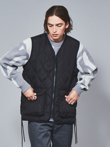 ABAHOUSE - 【WEB限定】TAION MILITARY LACE UP V NECK DOWN VEST / ミリタリーレースダウンベスト / TAION-001LUZML-1
