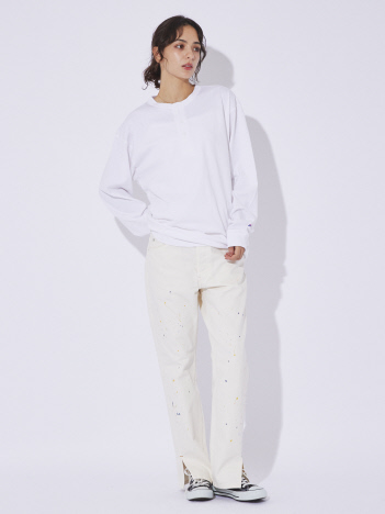 【JEMORGAN /ジェーイーモーガン】天竺ヘンリーネックロングスリーブTシャツ/JE111-52S16