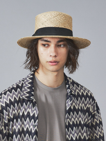 【RUBEN/ルーベン】NATURAL BOWTER HAT/カンカン帽