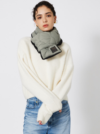【WEB限定】TAION/タイオン リバーシブル ダウンマフラー-ソフトシェルR201ALSML-1SOFT SHELL【予約】