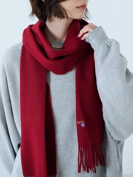 【未使用ラッピング付】Barbour ダークグレー マフラー ウール 未使用ラッピング付】Barbour ダークグレー マフラー ウール 未