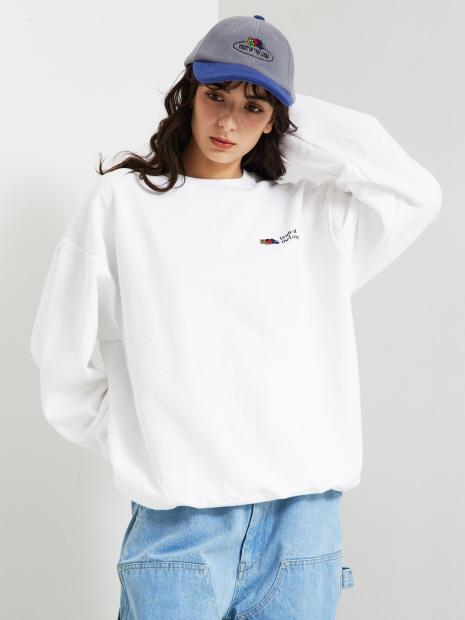 【FRUIT OF THE LOOM/フルーツオブザルーム】クラッシックロゴ刺繍ワンポイントクルースウェット/FTL CLASSIC LOGO EMBLD SWEAT