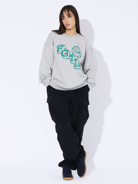 【FRUIT OF THE LOOM/フルーツオブザルーム】カレッジレトロプリントロゴクルースウェット/FTL RETRO LOGO SWEAT