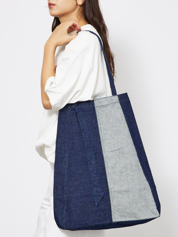 【157】デニムトートバッグ / DENIM TIE TOTE / A4可