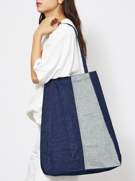 【157】デニムトートバッグ / DENIM TIE TOTE / A4可