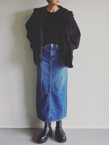 【woadblue /ウォードブルー】I LINE DENIM SKIRT / Iライン デニムスカート