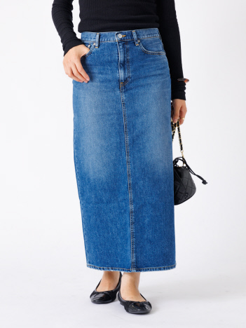 【woadblue /ウォードブルー】I LINE DENIM SKIRT / Iライン デニムスカート