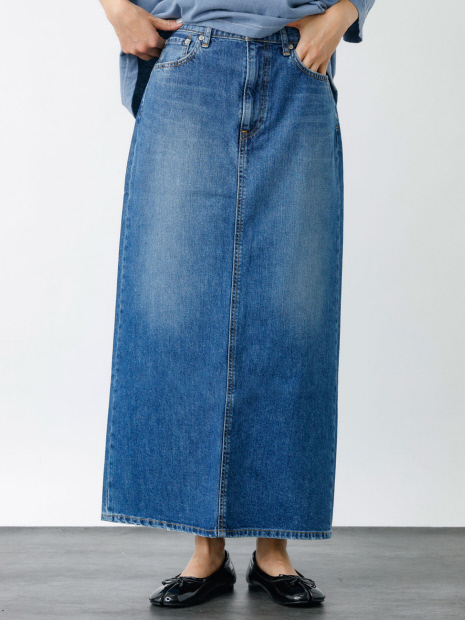 【woadblue /ウォードブルー】I LINE DENIM SKIRT / Iライン デニムスカート