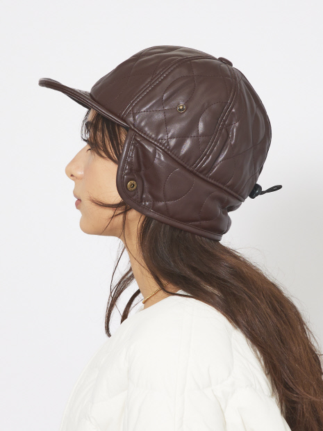 【RUBEN/ルーベン】EARCOVER QULTING FAKE LEATHERCAP/イヤーカバーキルティングフェイクレザーキャップ/RUS-6416【予約】